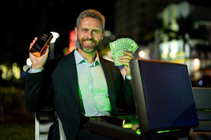 Pengguna sedang memasang taruhan di Live Casino toto77 melalui smartphone Android